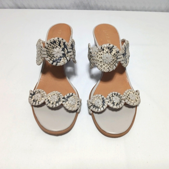 Jack Rogers Leather Lauren Snake Mid Heels . Ladies Size 8 - Picture 2 of 8